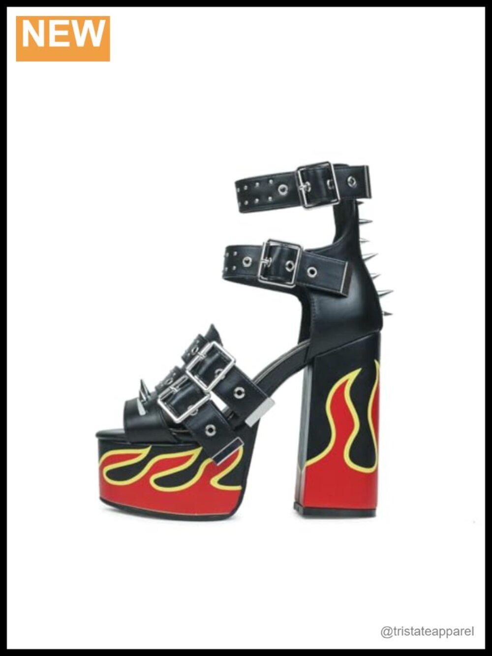 Platform High Heel Sandals Punk Rock Goth Ankle Strap Rivets